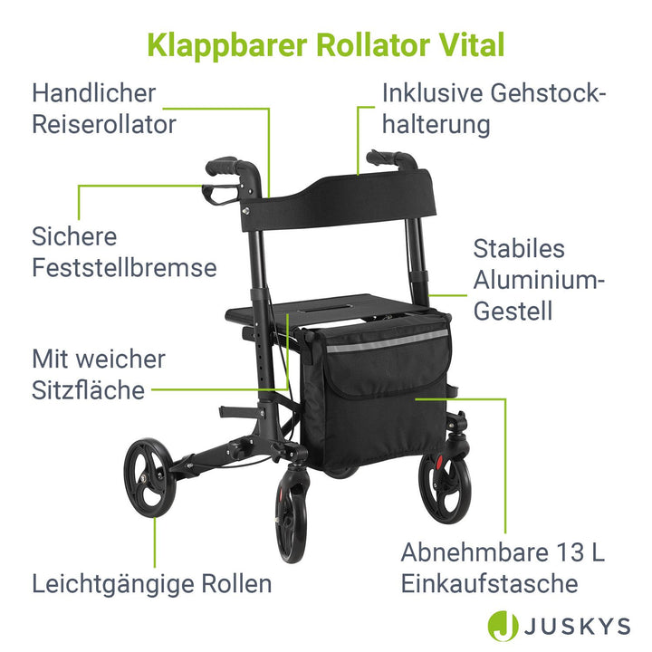 Aluminium Rollator Vital mit Sitz