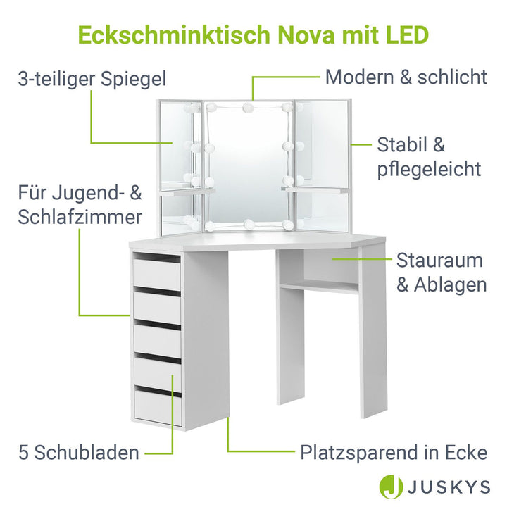 Coiffeuse Nova avec éclairage LED