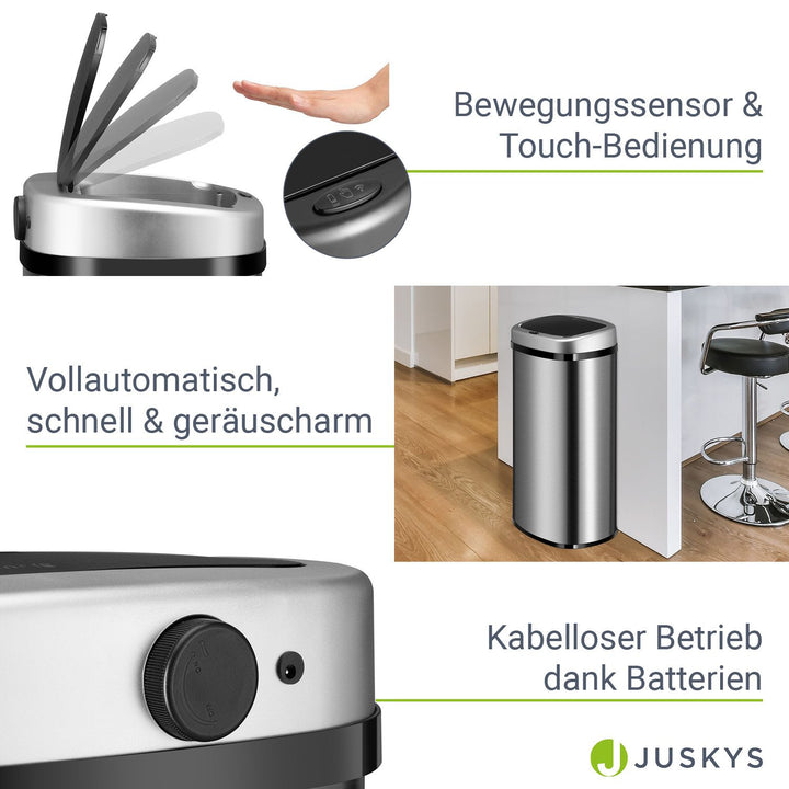 Rechteckiger Mülleimer mit Sensor