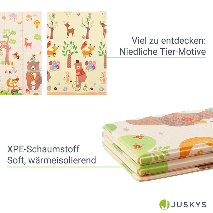 Tapis de jeu 180 x 200 cm avec divers motifs d'animaux