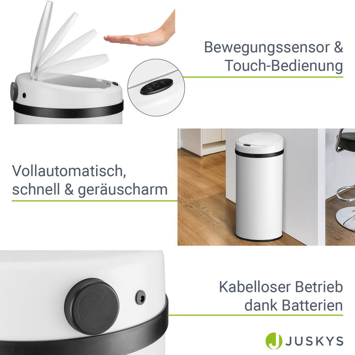 Runder Mülleimer mit Sensor