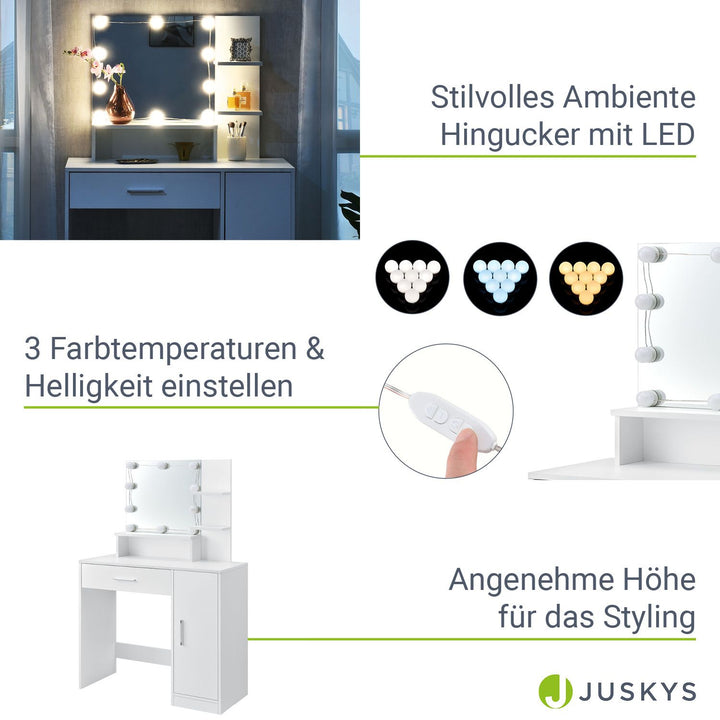Coiffeuse Zoey avec éclairage LED