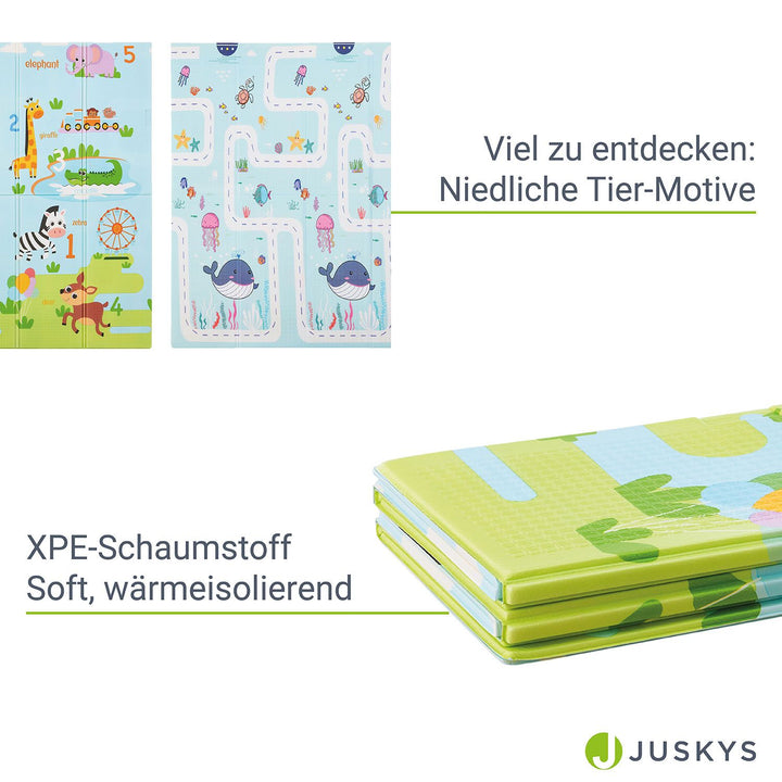 Tapis de jeu 180 x 200 cm avec divers motifs d'animaux