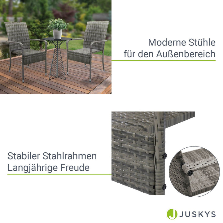 Chaises de jardin en polyrotin Yoro