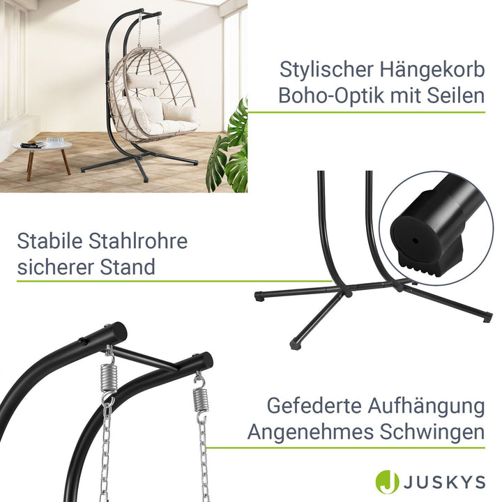 Fauteuil suspendu double en polyrotin Aria