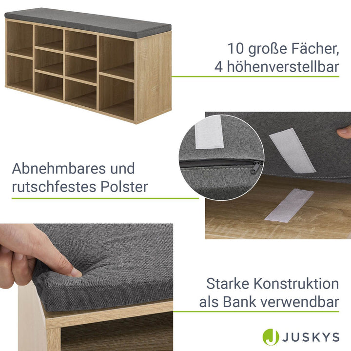 Schuhregal aus Holz 104 x 30 x 48 cm