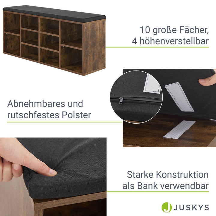 Schuhregal aus Holz 104 x 30 x 48 cm