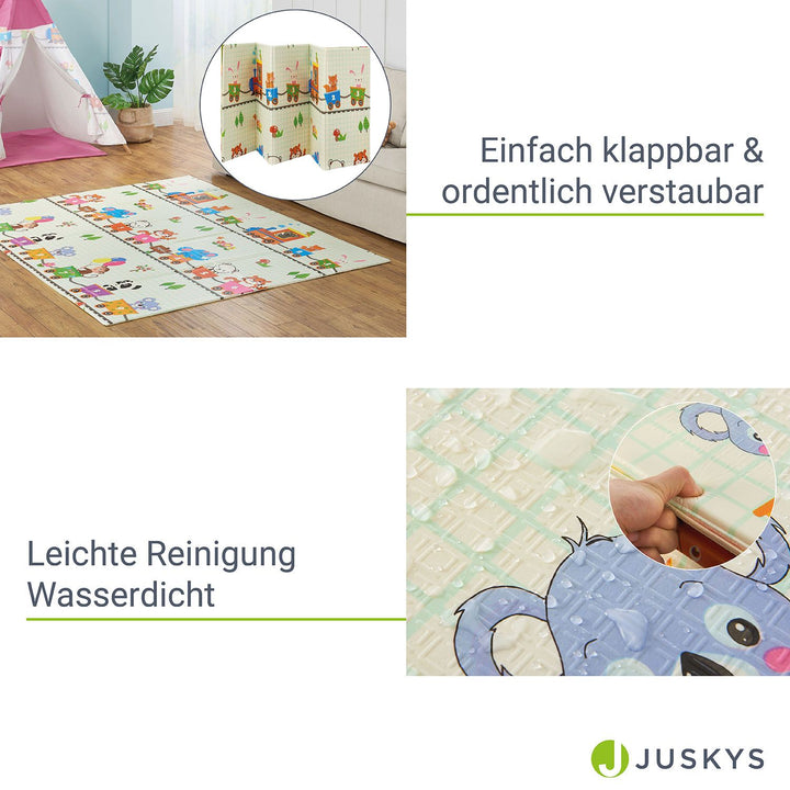 Tapis de jeu 180 x 200 cm avec divers motifs d'animaux