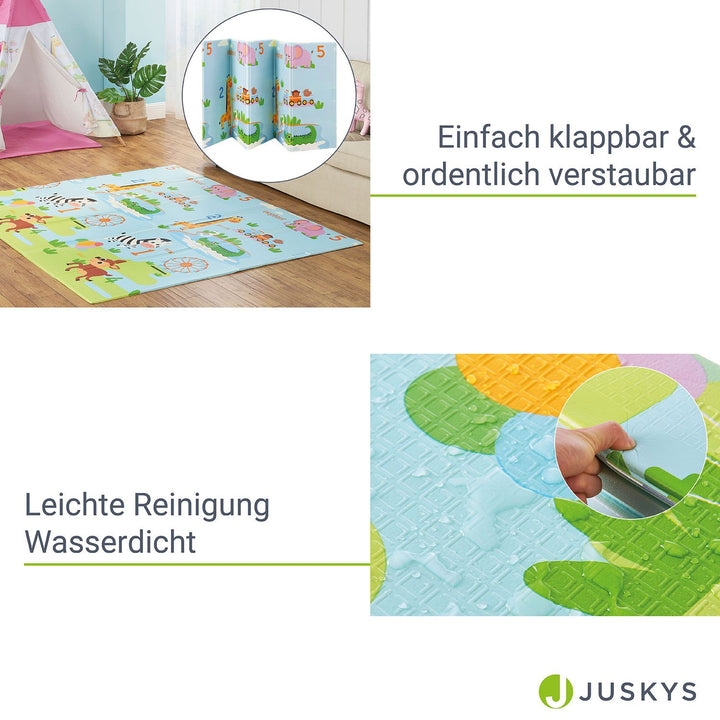 Tapis de jeu 180 x 200 cm avec divers motifs d'animaux