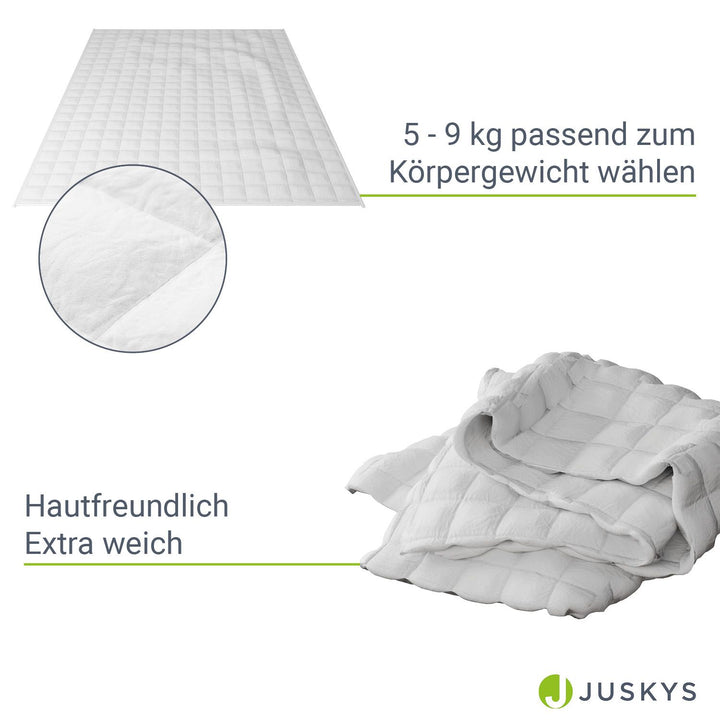 Gewichtsdecke 135x200 cm für besseren Schlaf