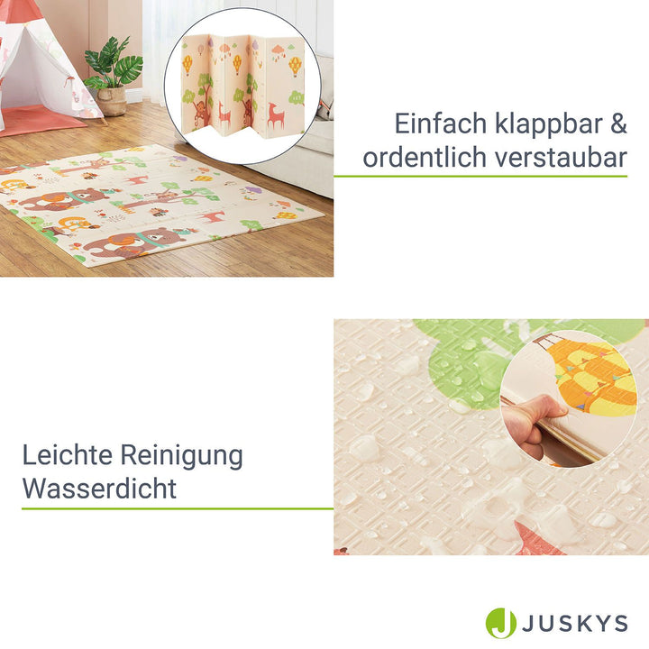 Tapis de jeu 180 x 200 cm avec divers motifs d'animaux