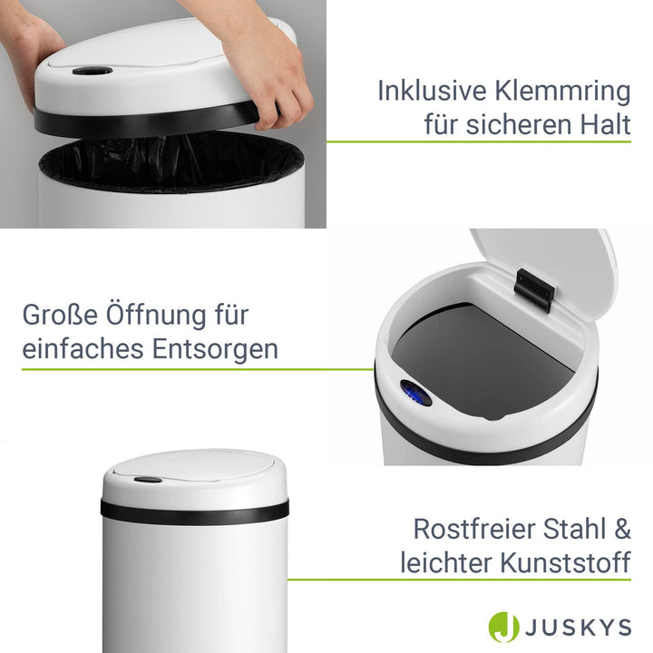 Runder Mülleimer mit Sensor