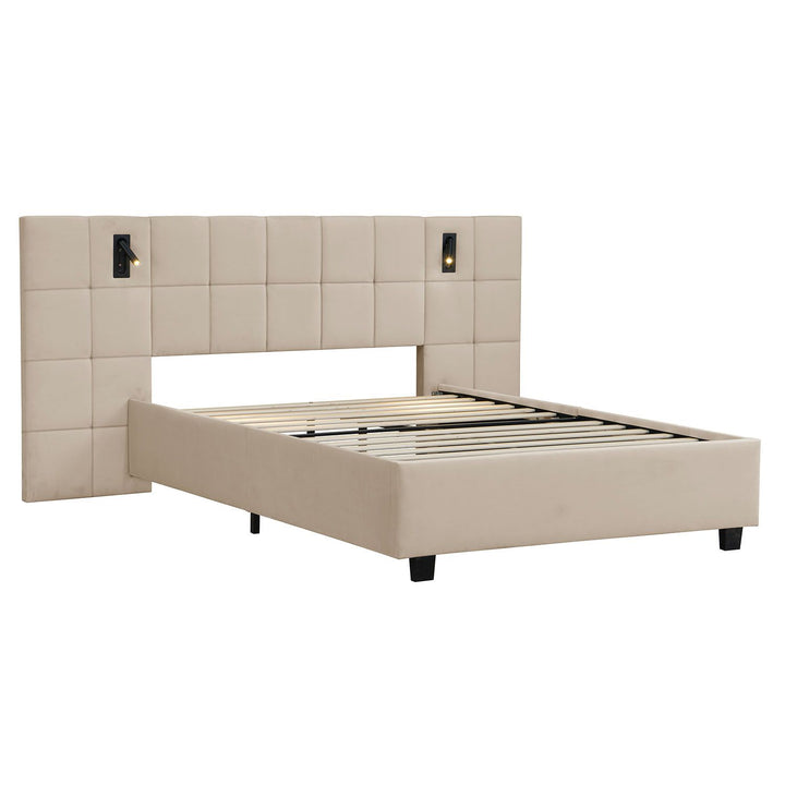 Samt Polsterbett Luzano