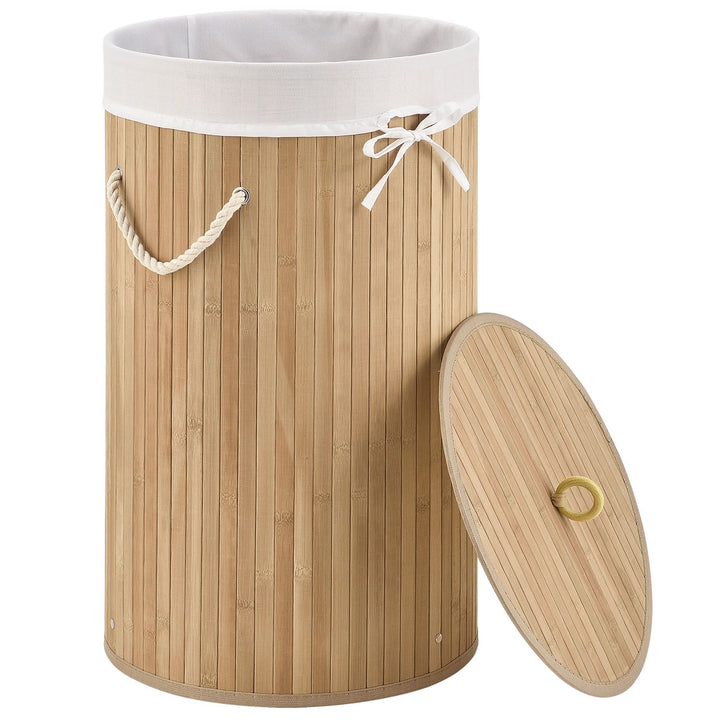 Panier à linge rond en bambou