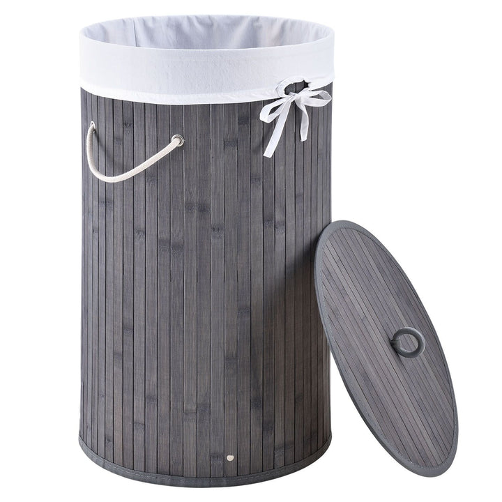 Panier à linge rond en bambou