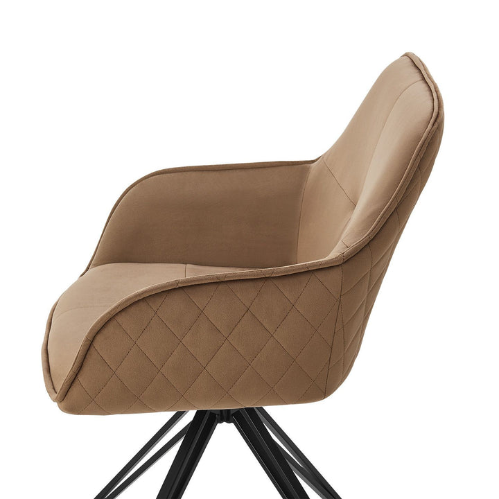 Chaise de salle à manger pivotante en velours Clyde