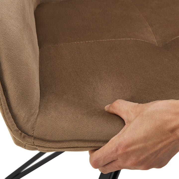 Chaise de salle à manger pivotante en velours Clyde