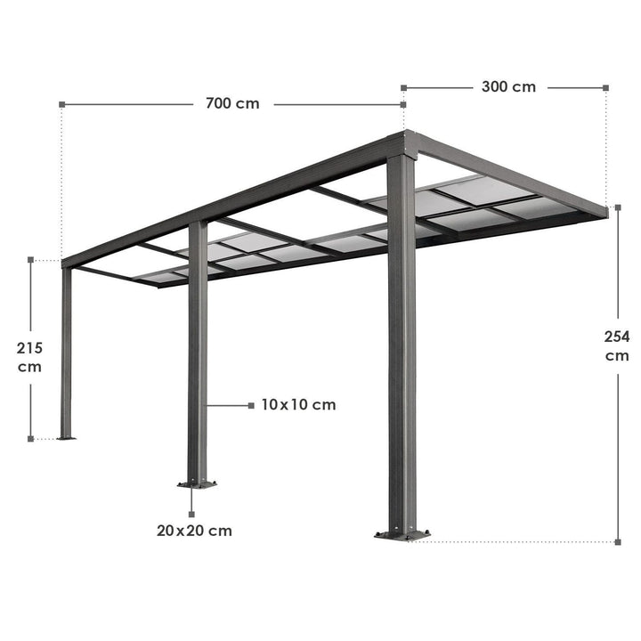 Terrassendach Jakarta mit Polycarbonatplatten