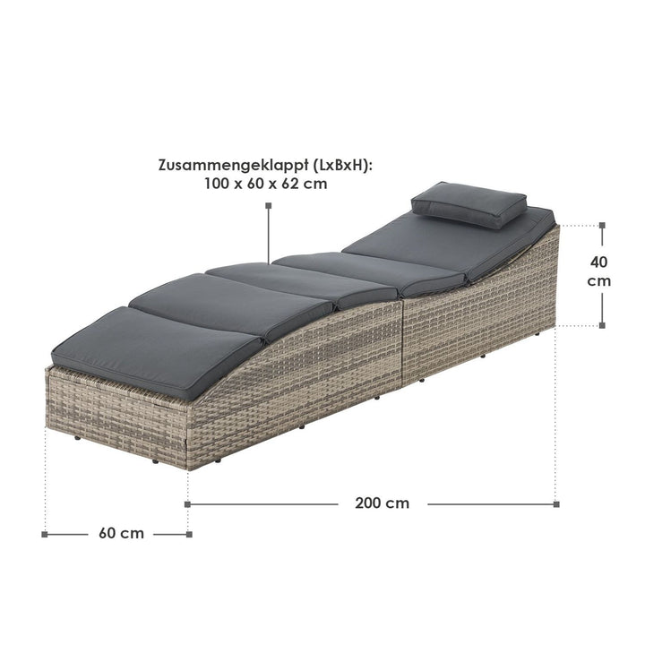 Faltbare Polyrattan Sonnenliege Lamia