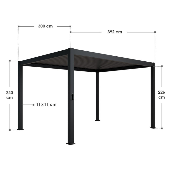 Lamellendach Tahiti 3 x 4 m inkl. 1x Seitenwand 3 m