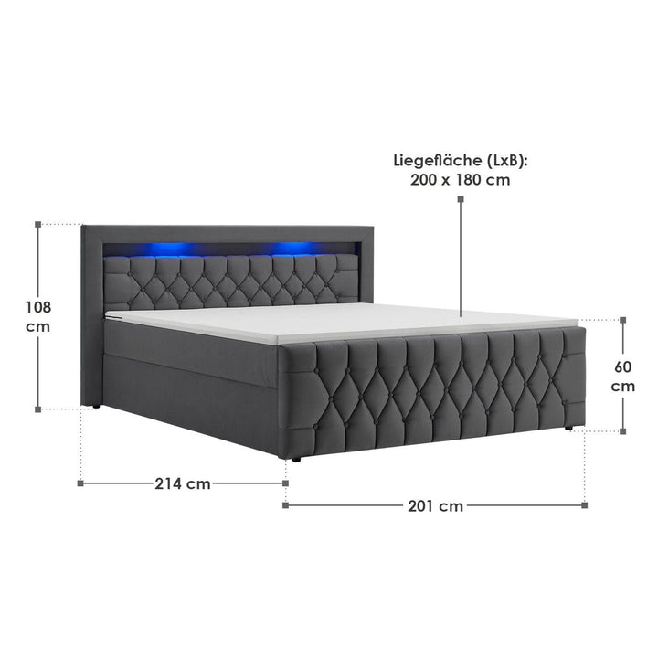 Boxspringbett Leona - Samt