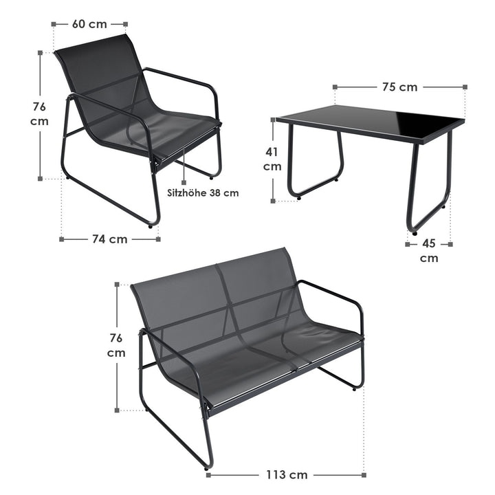 Gartenmöbelset Genua 4-teilig