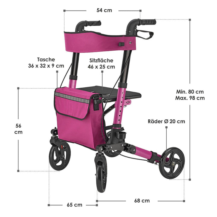 Aluminium Rollator Vital mit Sitz