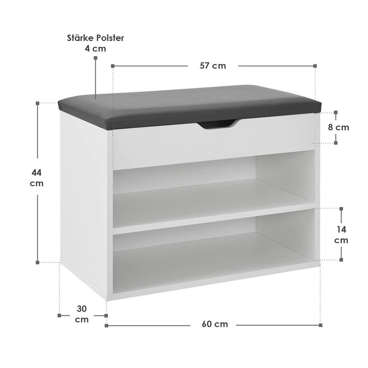 Schuhregal aus Holz 60 x 30 x 44 cm