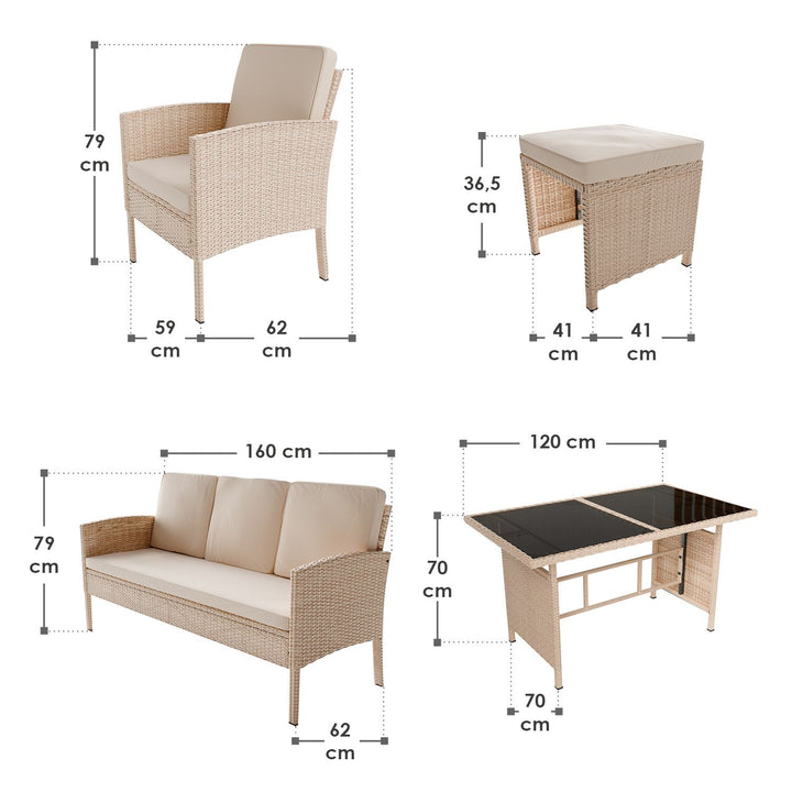 Polyrattan Sitzgruppe Turin
