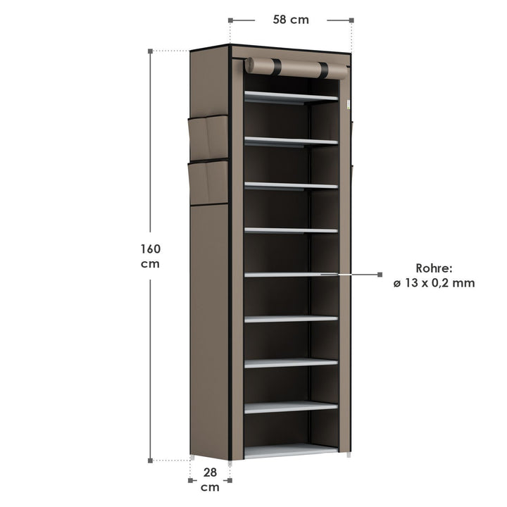 Großer Schuhschrank aus Stoff