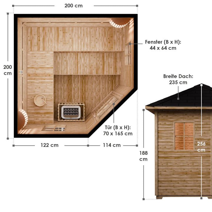 Outdoor Saunahaus Eldur - 8 kW