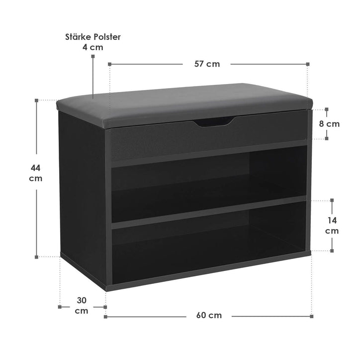 Schuhregal aus Holz 60 x 30 x 44 cm