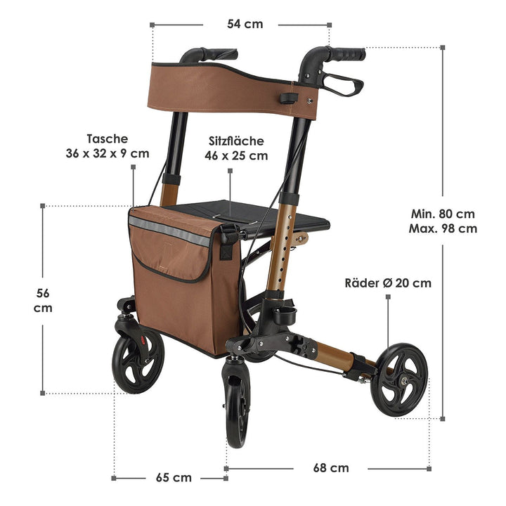 Aluminium Rollator Vital mit Sitz