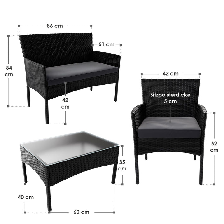 Polyrattan Sitzgruppe Fort Myers