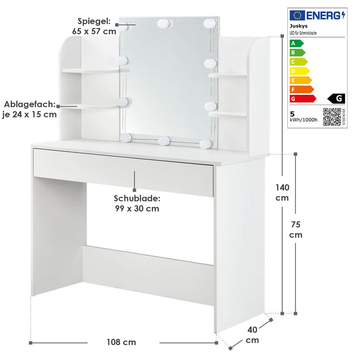 Schminktisch Bella mit LED Beleuchtung