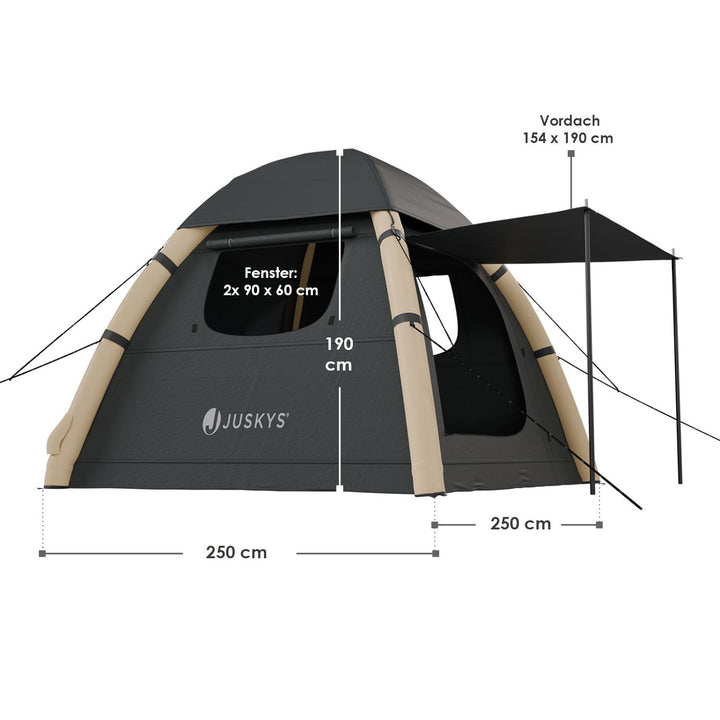 Aufblasbares Zelt mit Zubehör für 1-4 Personen