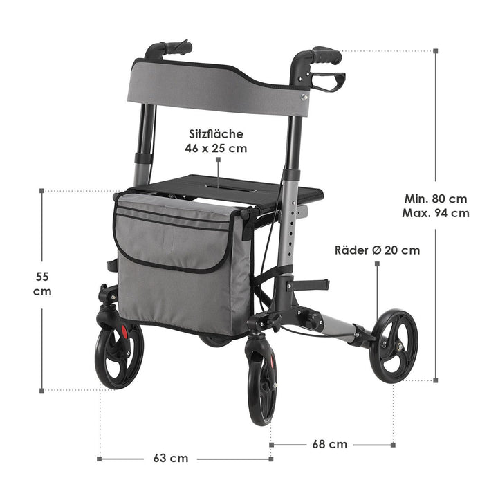 Aluminium Rollator Vital mit Sitz