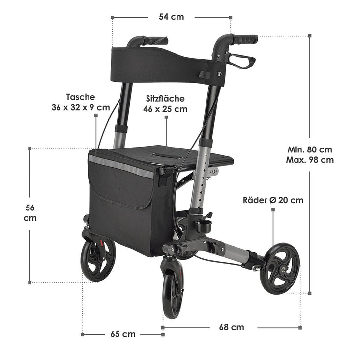 Aluminium Rollator Vital mit Sitz