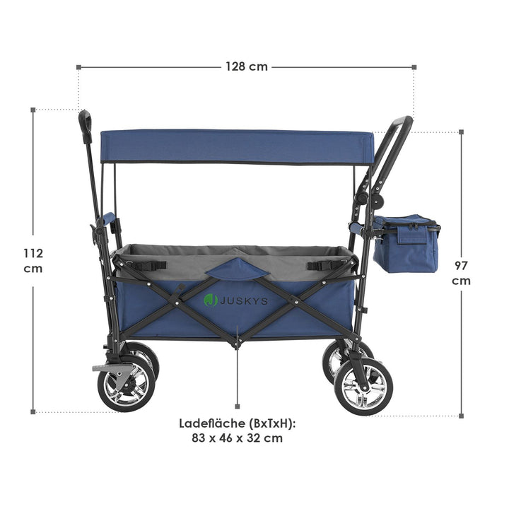 Faltbarer Bollerwagen mit Dach & Tasche