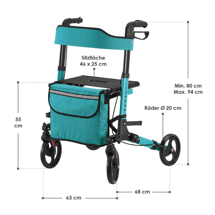 Aluminium Rollator Vital mit Sitz