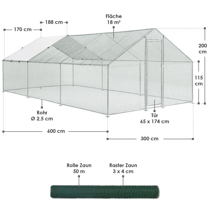 Freilaufgehege HLS25T für Hühner