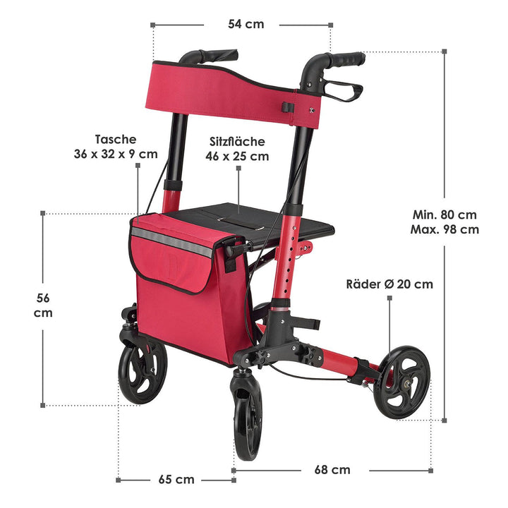 Aluminium Rollator Vital mit Sitz