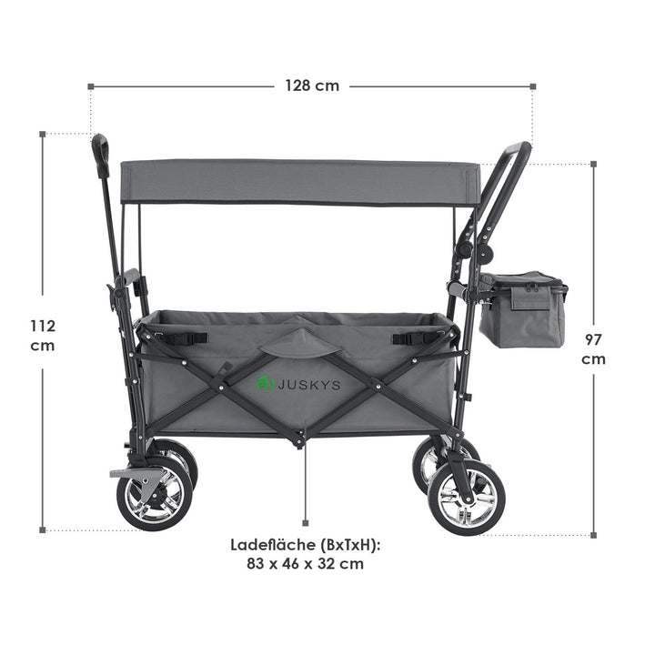 Faltbarer Bollerwagen mit Dach & Tasche