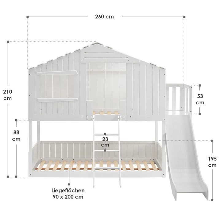 Kinder Hochbett Baumhaus 90 x 200 cm