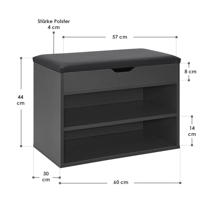 Schuhregal aus Holz 60 x 30 x 44 cm