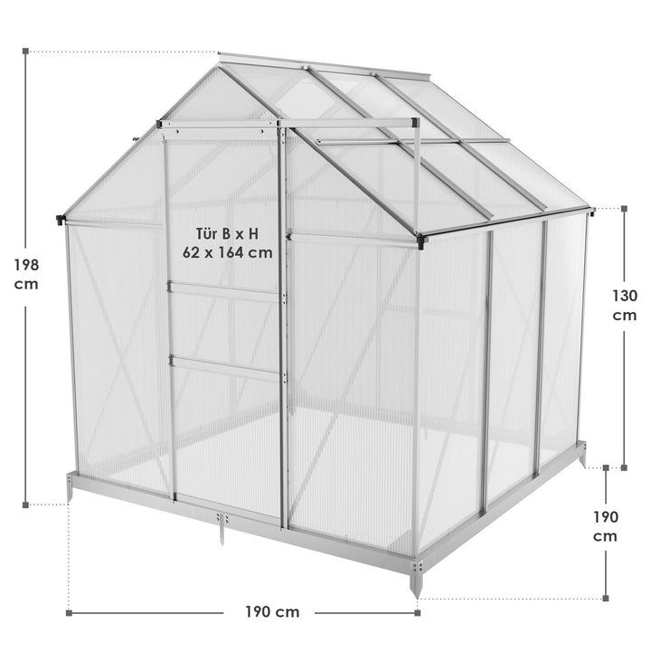 Aluminium Gewächshaus mit Fundament