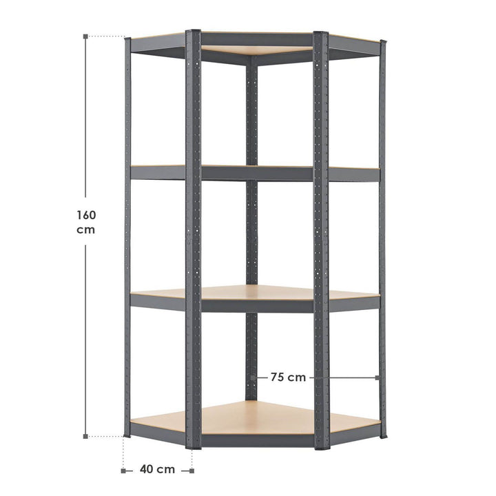 Eckregal Corner Easy 160 x 75 x 40-75 cm