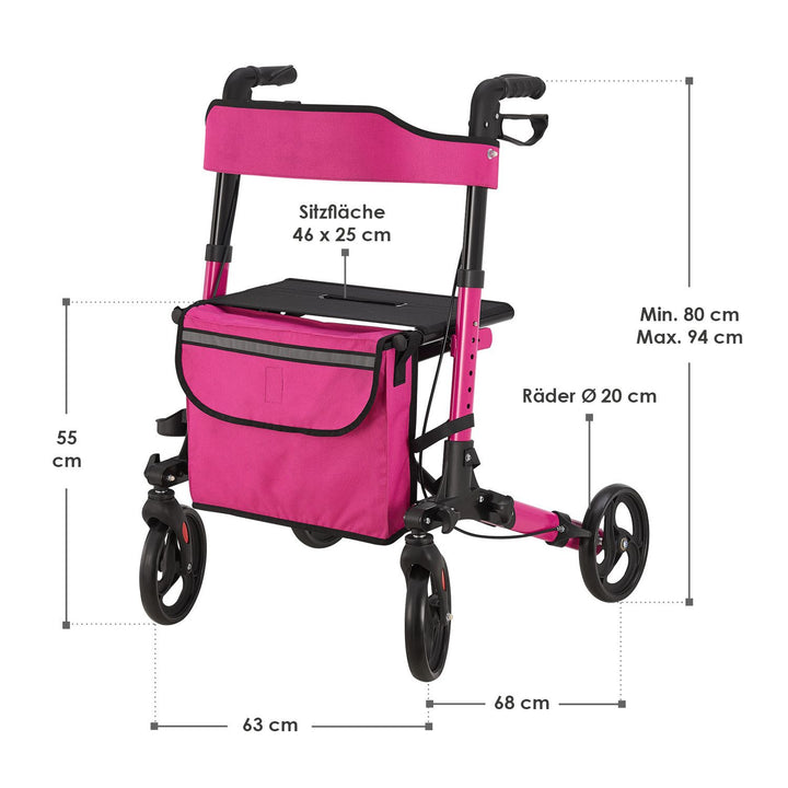 Aluminium Rollator Vital mit Sitz