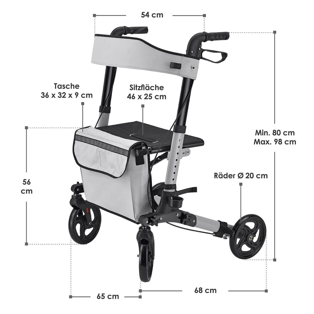 Aluminium Rollator Vital mit Sitz