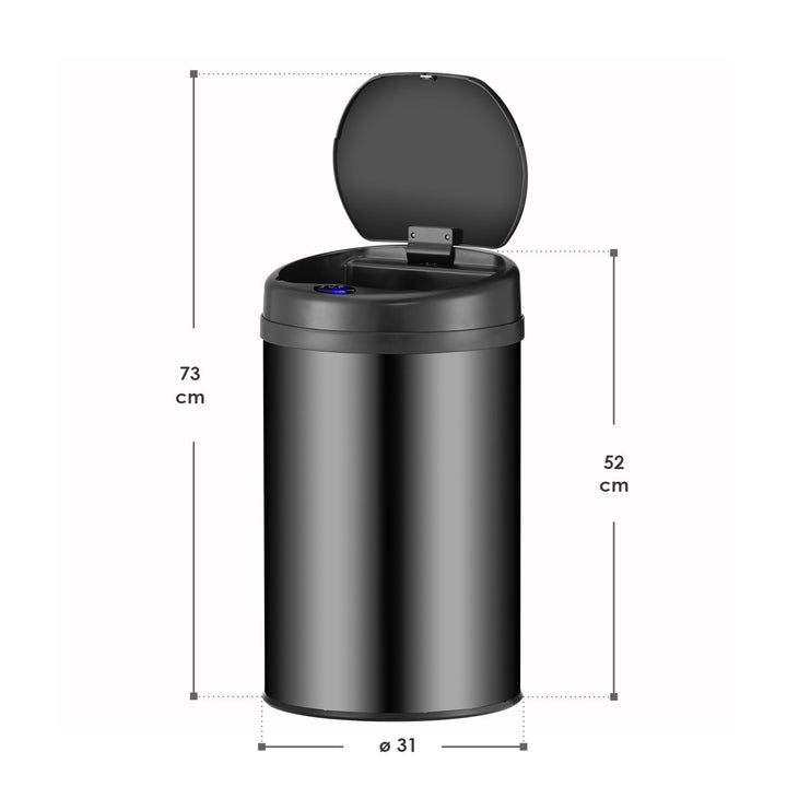 Runder Mülleimer mit Sensor